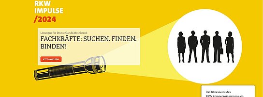 Eine Taschenlampe beleuchtet Fachkräfte